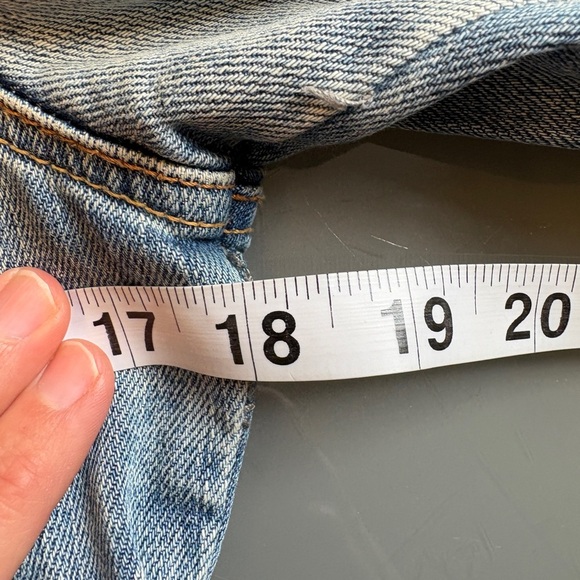 Zara Classic Button-Up Two Tone Blue Jean Denim Jacket women's size Medium - Picture 7 of 8